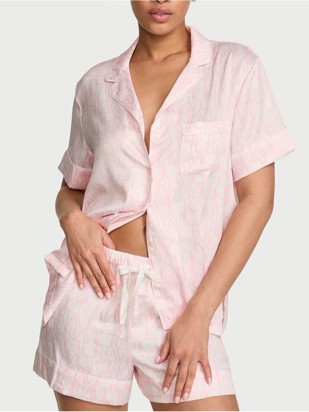 Victoria Secret Short Pajama Set Satin Size M